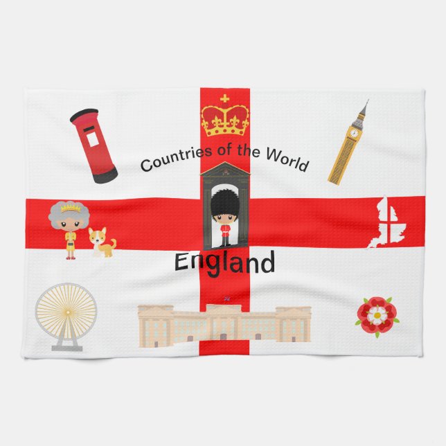 Countries of the World - England 1 Tea Towel (Horizontal)
