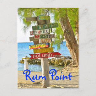 COUNTRIES OF WORLD/COLORFUL WOODEN SIGNS/RUM POINT POSTCARD