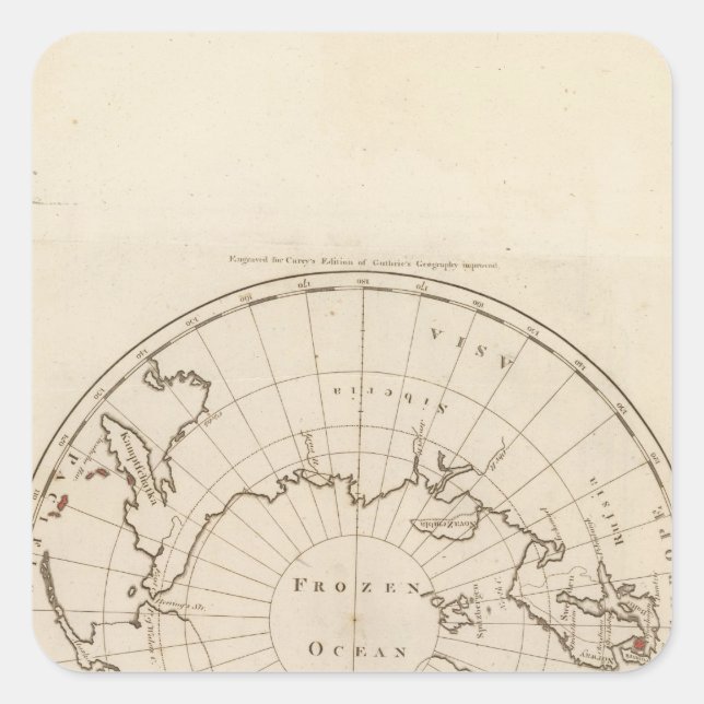 Countries situate about the North Pole Square Sticker (Front)