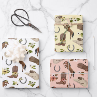 Country and Floral Wrapping Paper Sheet