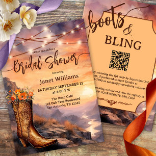 Country and Western Boots Bridal Shower Invitation