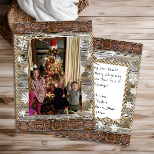 Country and Western Christmas Personalised Photo  Holiday Card