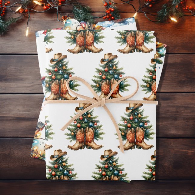 Country and Western Rustic Christmas Wrapping Paper Sheet (Creator Uploaded)