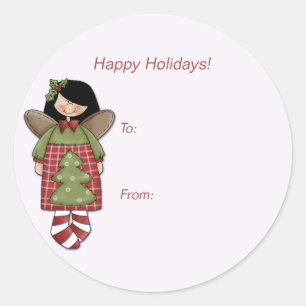 Country Angel Holiday Gift Tag