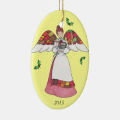 Country Angel (Red) Ornament (Right)
