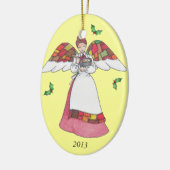 Country Angel (Red) Ornament (Left)