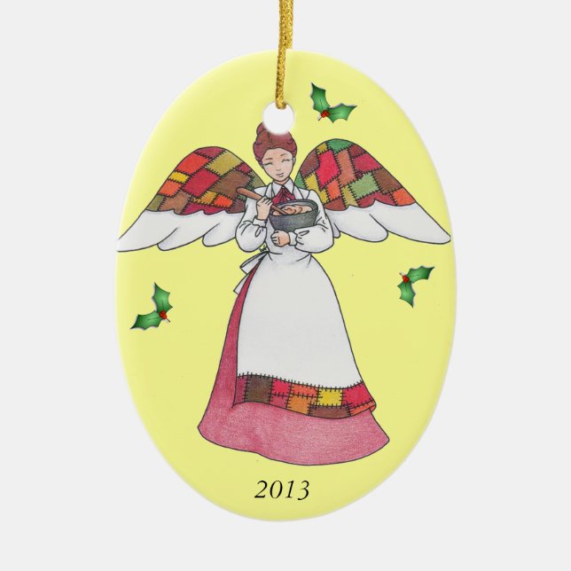 Country Angel (Red) Ornament (Front)