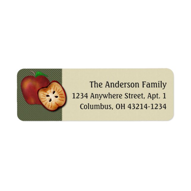 Country Apple Design Return Address Label (Front)