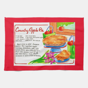 Country Apple Pie Recipe Tea Towel