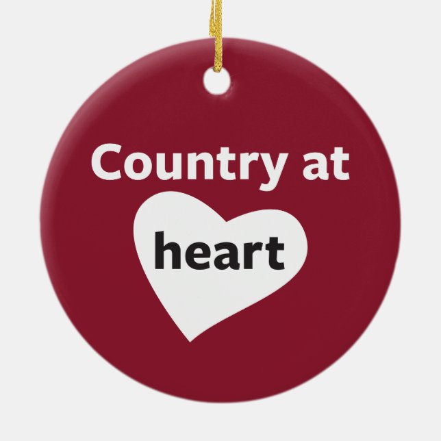 Country at Heart Ceramic Ornament (Back)