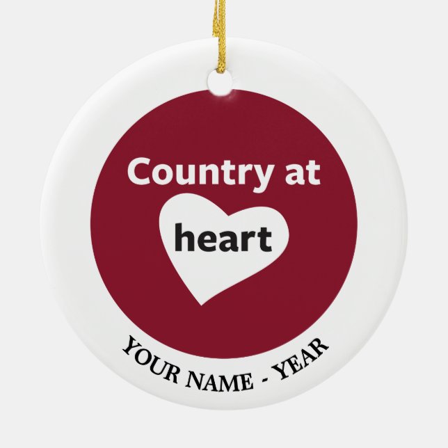 Country at Heart Ceramic Tree Decoration (Back)
