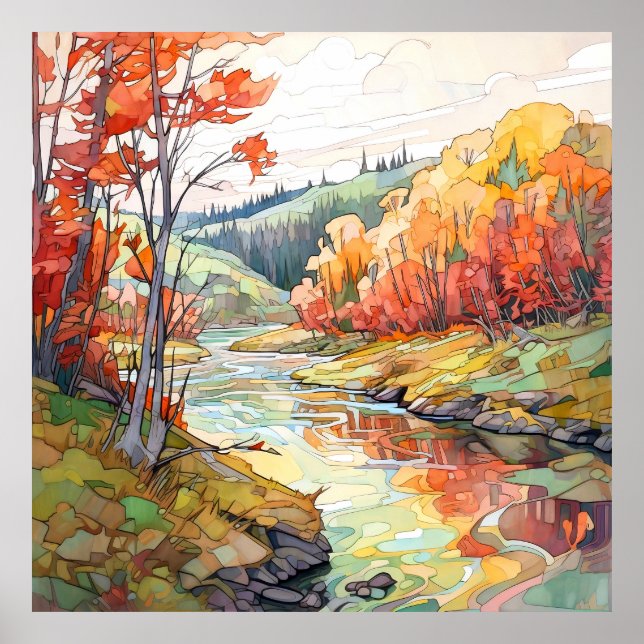 Country Autumn Landscape Print (Front)