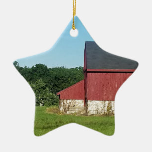 Country Barn Ceramic Ornament
