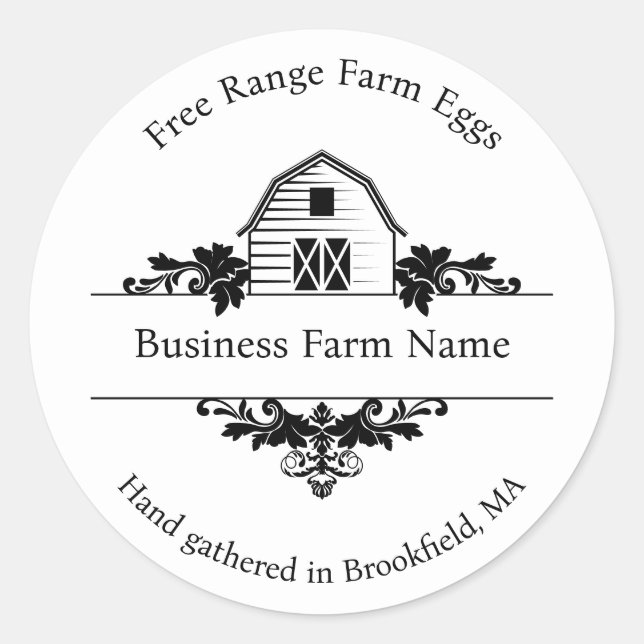 Country Barn Farm Classic Round Sticker (Front)
