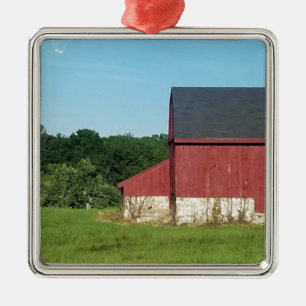 Country Barn Metal Ornament