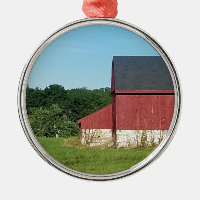 Country Barn Metal Ornament (Front)