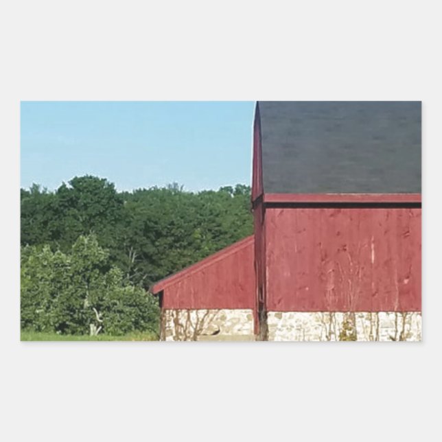 Country Barn Rectangular Sticker (Front)