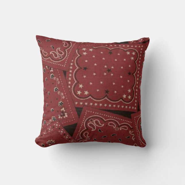 Country Barn Red Bandanna Pattern MoJo Throw Cushion (Front)