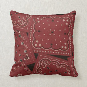 Country Barn Red Bandanna Pattern MoJo Throw Cushion