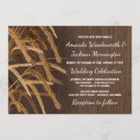 Country Barn Rustic Hay Wheat Wedding Invitations