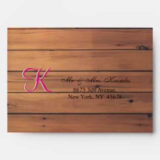 Country Barn Wood Cherry Wooden Wall 3d Monogram Envelope