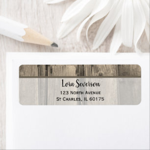 Country Barn Wood Return Address Label