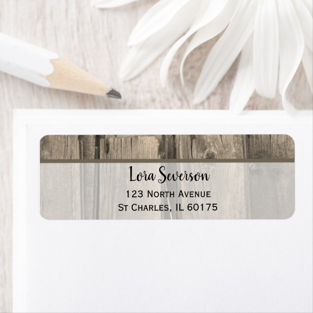 Country Barn Wood Return Address Label (Insitu)
