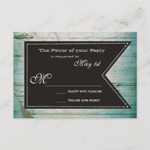 Country Barn Wood Rustic Wedding RSVP Cards