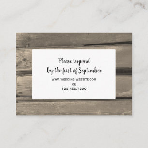 Country Barn Wood Wedding RSVP Response Card