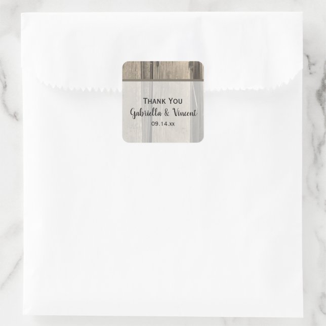 Country Barn Wood Wedding Thank You Favour Tag (Bag)