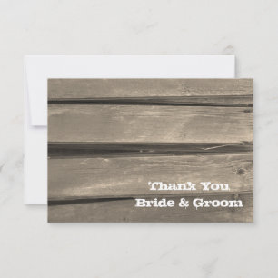Country Barn Wood Wedding Thank You Note Card
