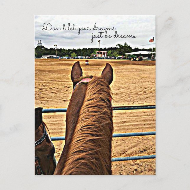 Country Barrel Racer Cowgirl Motivational Postcard (Front)