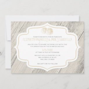 Country Beach Sand Dollar Wedding Invitations