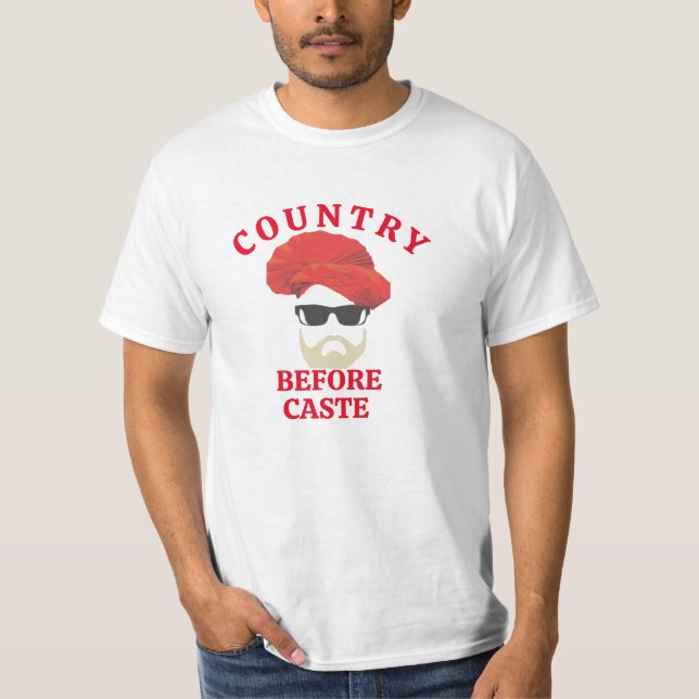 Country Before Caste Indian PM Modi  T-Shirt (Front)