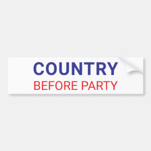 Country Before Party Political  Bumper Sticker