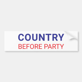 Country Before Party Political Bumper Sticker