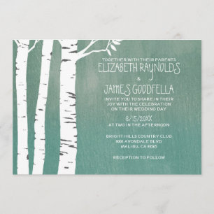 Country Birch Tree Wedding Invitations
