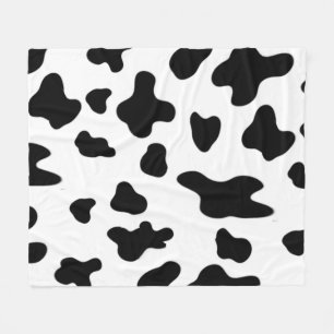Country Black and White Cow Spots  Fleece Blanket