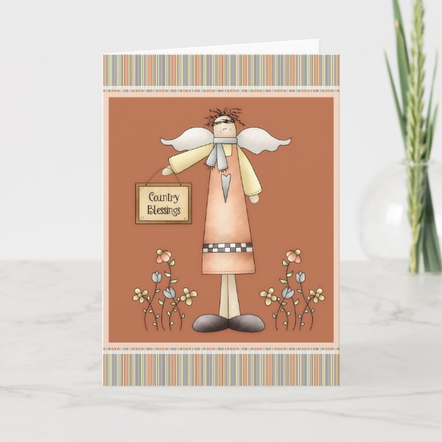 Country Blessings Soft Prim Greeting Card (Front)
