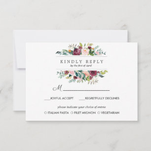 Country Bloom   Autumn wedding RSVP MEAL option
