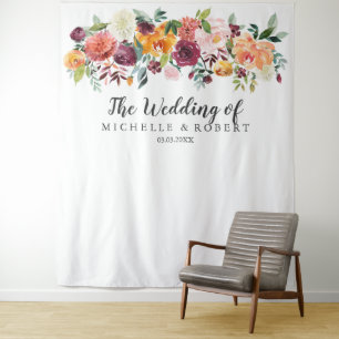 Country Bloom   Wedding Backdrop -  Photo Booth Tapestry
