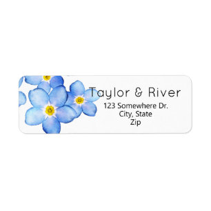 Country Blue Forget-Me-Nots Return Address Label