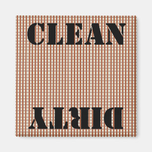 Country Blue Gingham Checks Clean Dirty Magnet