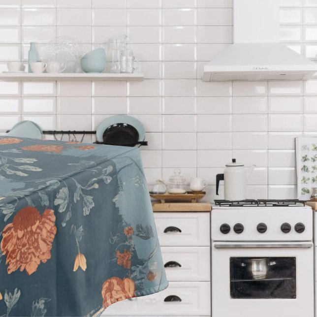 Country Blue Rust Rustic Farmhouse  Tablecloth (Creator Uploaded)