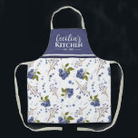 Country Blueberries Personalised Kitchen Apron<br><div class="desc">This adorable cottagecore country blueberry apron will make a perfect gift for a special person in your life... or even yourself! Personalise it with a name and a year and its good to go!</div>