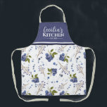 Country Blueberries Personalised Kitchen Apron<br><div class="desc">This adorable cottagecore country blueberry apron will make a perfect gift for a special person in your life... or even yourself! Personalise it with a name and a year and its good to go!</div>