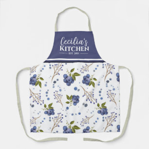 Country Blueberries Personalised Kitchen Apron