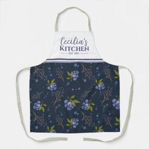 Country Blueberries Personalised Kitchen Apron