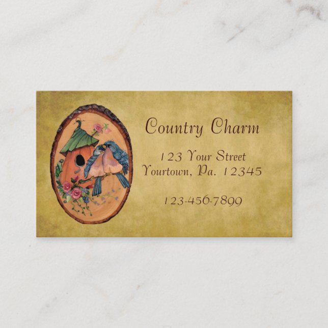 Country Bluebirds Business Card (Front)