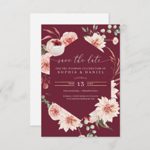 Country Boho Rustic Floral Save The Date  Invitati Invitation